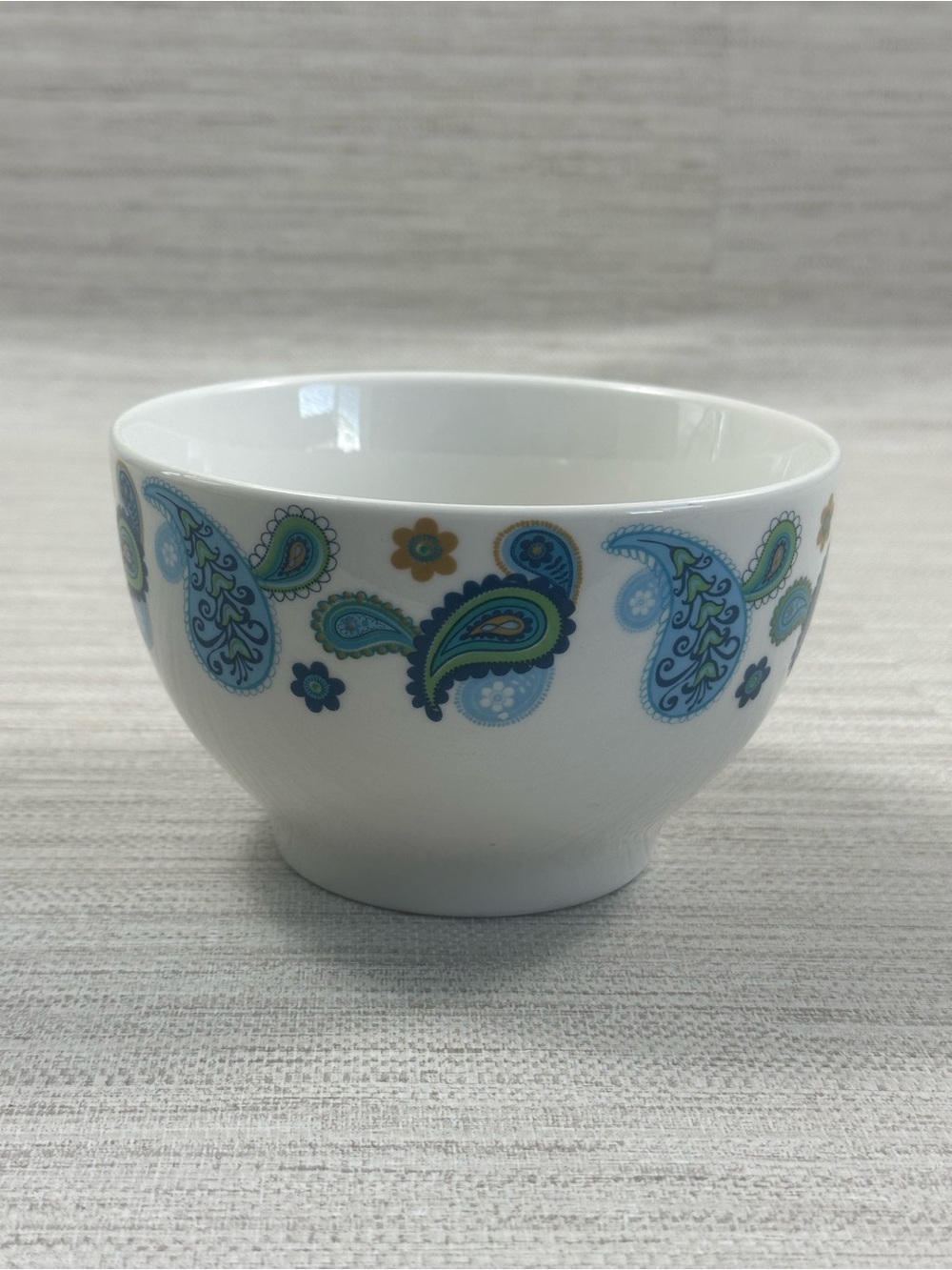 Royal Norfolk RNF124 Blue Green Paisley Stoneware Bowls. Set of 3. 5.5”